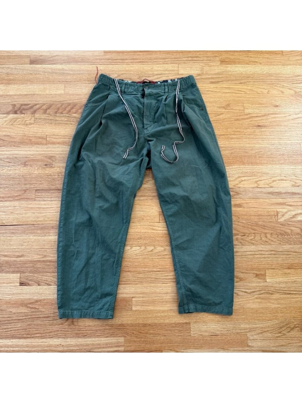 Dr. Collectors Army Green Wide Fit Drawstring Trousers XL
